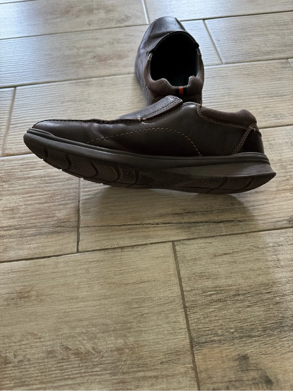 Clarks Dark Brown Leather Slip-On Loafers